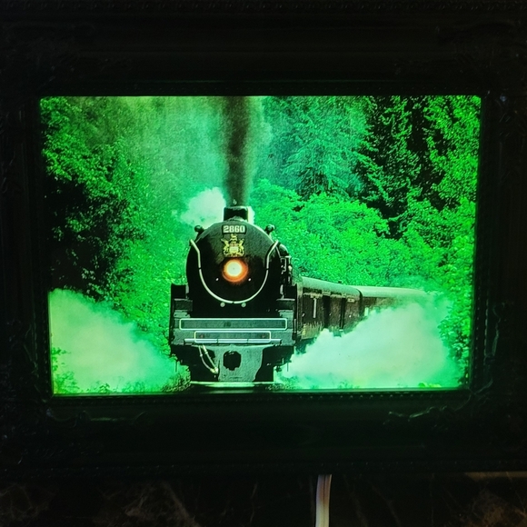 Vtg Kingstar Railroad Train Motion Light Up Picture Frame w/ Sound see details - Picture 2 of 6